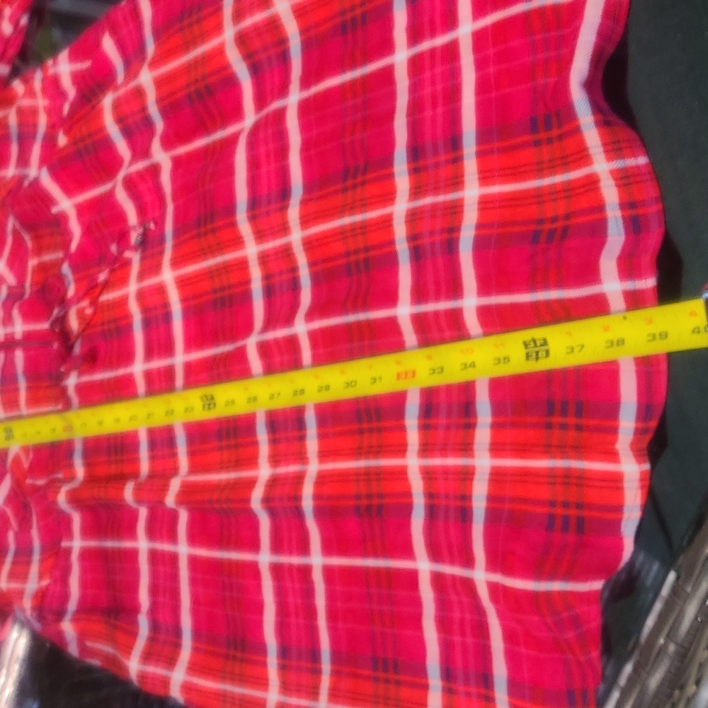 NWT Torrid Zip Front Plaid Challis Shirt Dress Red Size 0x 12 - Picture 10 of 14